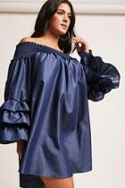 Forever21 Plus Size Chambray Off-the-shoulder Dress