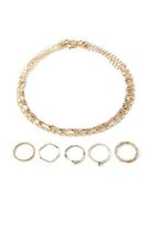 Forever21 Chain Choker And Ring Set