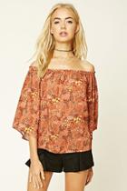 Love21 Women's  Floral Off-the-shoulder Top