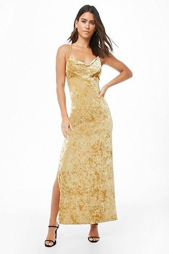 Forever21 Crushed Velvet Lace-up Maxi Dress
