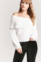 Forever21 Off-the-shoulder Fuzzy Sweater