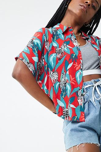 Forever21 Zebra Print Dolman Shirt
