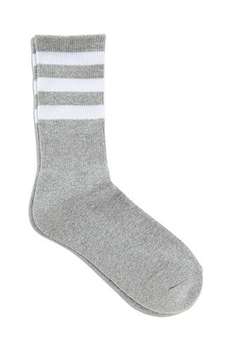 21 Men Men's  Grey & Cream Men Three-stripe Crew Socks