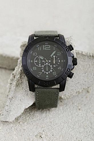 21 Men Olive & Black Men Matte Chronograph Watch
