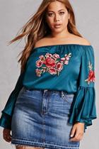 Forever21 Plus Size Floral Satin Top
