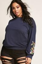 Forever21 Plus Size Floral Embroidered Pullover