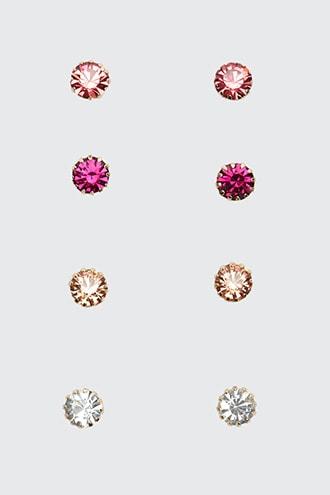 Forever21 Faux Gem Solitaire Stud Earring Set