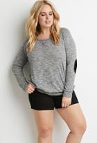 Forever21 Plus Marled Felt-paneled Top