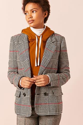 Forever21 Tweed Houndstooth Blazer