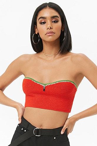 Forever21 Watermelon Crochet Crop Top