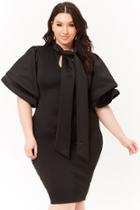 Forever21 Plus Size Tie-neck Bell Sleeve Dress