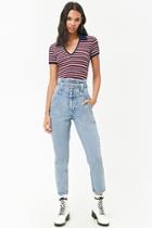 Forever21 Belted High-rise Tapered Jeans