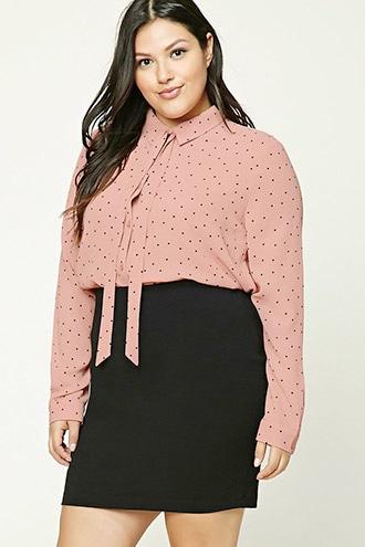 Forever21 Plus Women's  Plus Size Polka Dot Shirt