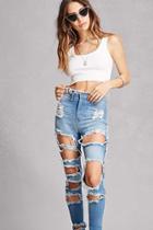 Forever21 Cutout High-rise Skinny Jeans