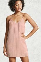 Forever21 Metallic Pleated Cami Dress