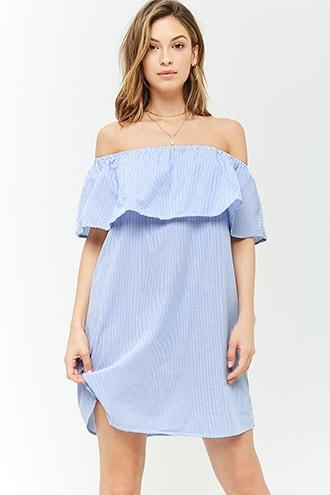 Forever21 Pinstriped Flounce Dress