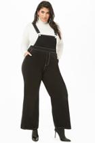 Forever21 Plus Size Topstitched Wide-leg Overalls