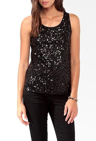 Forever21 Ditsy Paillette Racerback Tank