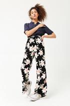 Forever21 Floral High-rise Flare Pants
