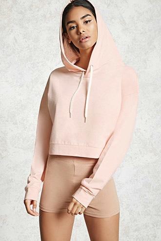 Forever21 Cropped French Terry Hoodie