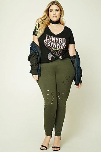 Forever21 Plus Size Distressed Sweatpants