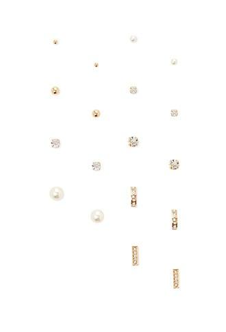 Forever21 Rhinestoned Hoop And Stud Set