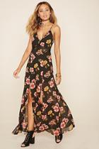 Forever21 Women's  Floral Print M-slit Maxi Dress
