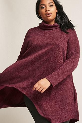 Forever21 Plus Size Marled Cowl Neck Tunic