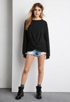 Forever21 Women's  Twist-front Sweatshirt (black)