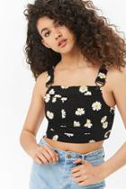 Forever21 Daisy Print Overall Crop Top