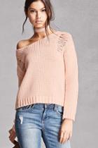 Forever21 Distressed Purl Knit Sweater