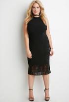 Forever21 Plus Mock Neck Lace-paneled Dress