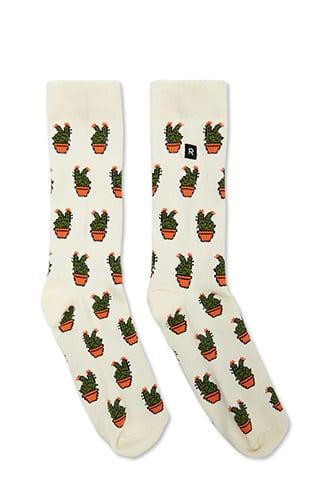 Forever21 Men Richer Poorer Cacti Print Crew Socks