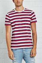 21 Men Men's  Multi-stripe Crew Neck Tee