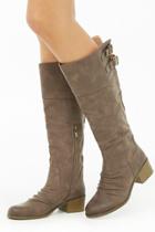 Forever21 Faux Nubuck Knee-high Boots