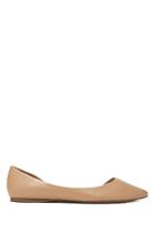 Forever21 Women's  Taupe Pointed Cutout-side Flats