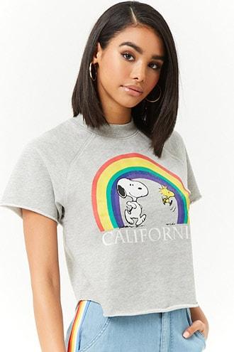 Forever21 Raw-cut Snoopy Graphic Tee