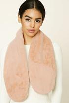 Forever21 Pink Faux Fur Wrap Scarf