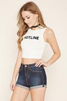 Forever21 Women's  Hotline Graphic Crop Top