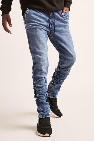 Forever21 Ruched Denim Joggers