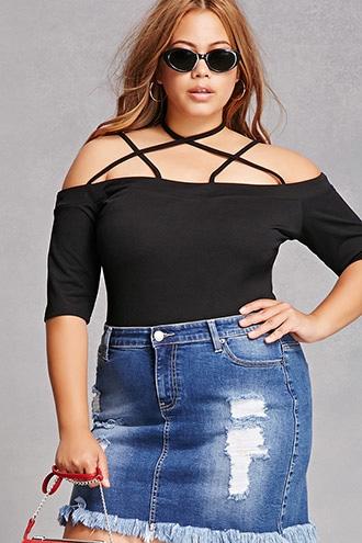 Forever21 Pink Clove Strappy Shoulder Top