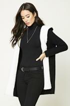 Forever21 Faux Shearling Trim Cardigan