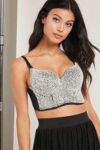 Forever21 Faux Gem Cropped Cami