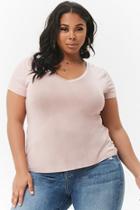 Forever21 Plus Size Oil Wash Slub Knit Cutout Top