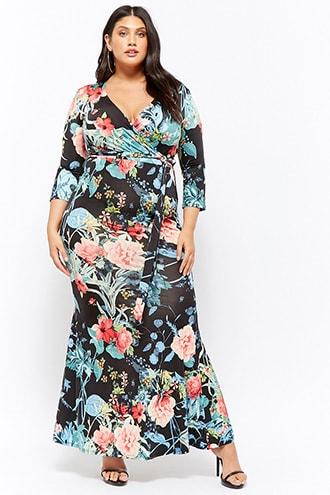 Forever21 Plus Size Floral Mermaid Maxi Dress