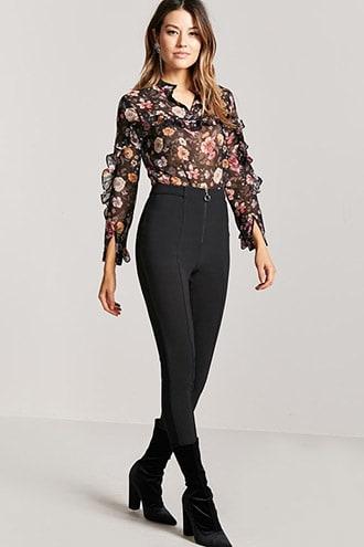 Forever21 Ribbed Knit Pull-ring Leggings