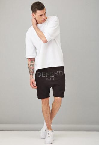 21 Men Men's  Defend Paris Drop Crotch Sweatshorts (black)