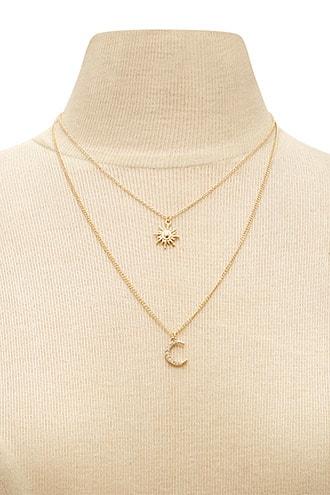 Forever21 Sun & Moon Layered Necklace