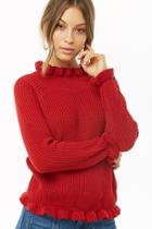 Forever21 Ribbed Ruffle-trim Sweater