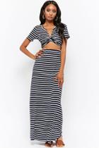 Forever21 Striped Twist-front Cutout Maxi Dress
